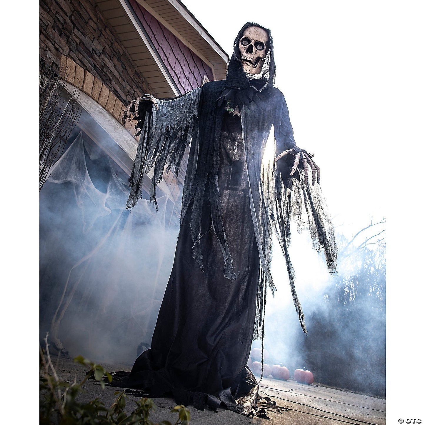 10 Ft Towering Reaper Skeleton Animatronic Halloween Haunted Prop Decor Animated