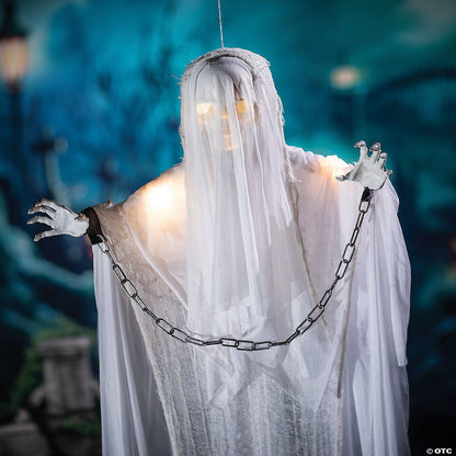 5 Ft Chained Skeleton Grim Reaper Animated Halloween Decor Outdoor Haunted Prop