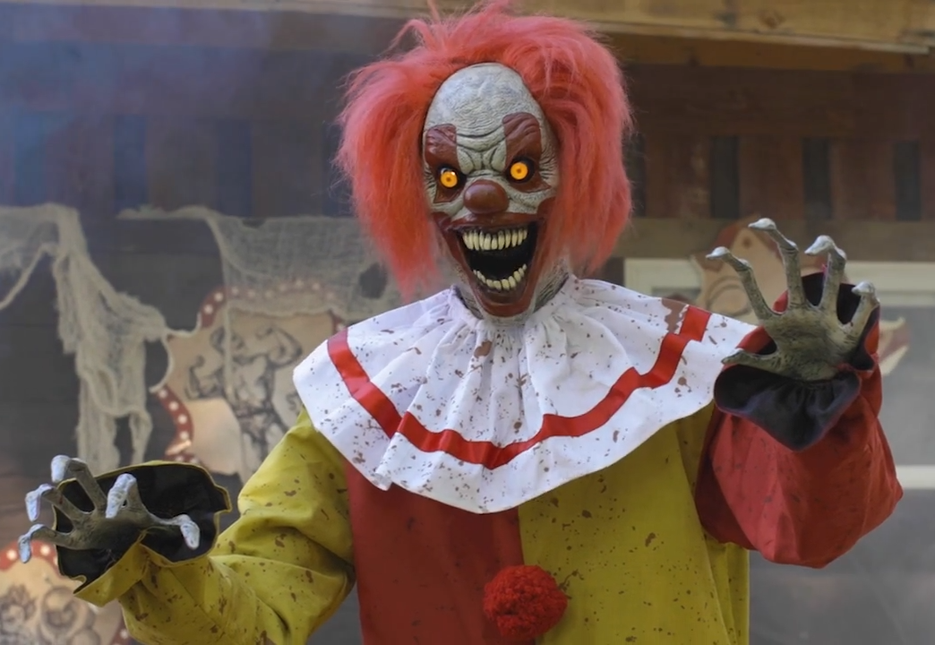 7' Pesky the Clown Killer Zombie Animated Halloween Haunted Prop Circus Carnival