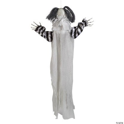 43" Evil Black White Killer Clown Animated Halloween Decor Outdoor Haunted Prop