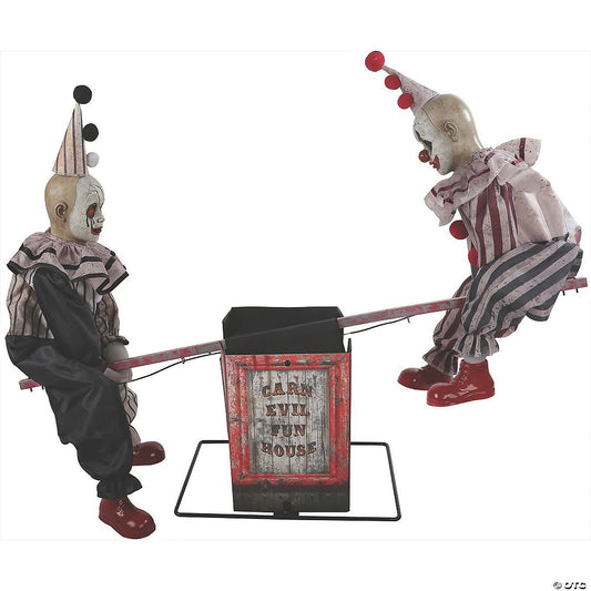3 Ft See Saw Evil Clowns Animated Halloween Decor Outdoor Haunt Prop Clown Doll