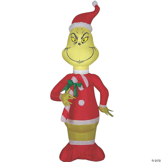 4 Ft Grinch with Candy Cane Inflatable Christmas Outdoor Yard Decoration Lighted