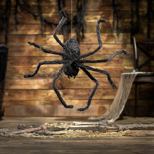 Giant 31" Dropping Hairy Spider animated Halloween prop