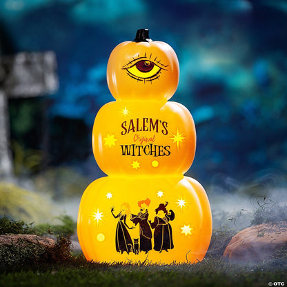 18" Hocus Pocus Lighted Stacked Pumpkins Outdoor Halloween Porch Decor Disney