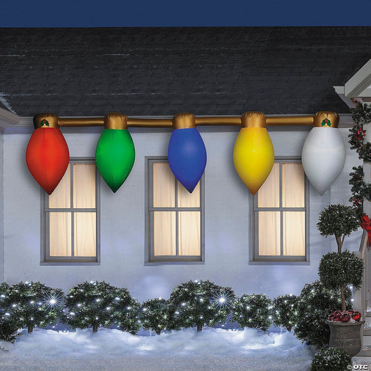 13 Ft Christmas Bulb Lights String Lighted Inflatable Outdoor Yard Decoration C9
