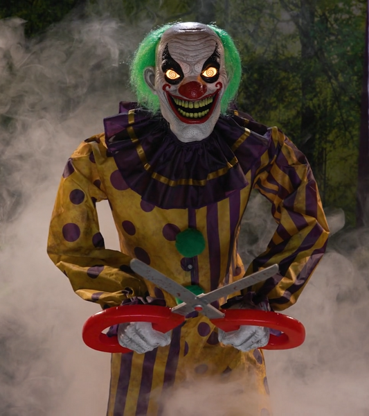 6 Ft Evil Snippers Clown Animatronic Halloween Spirit Haunt Prop 2025 Scissors