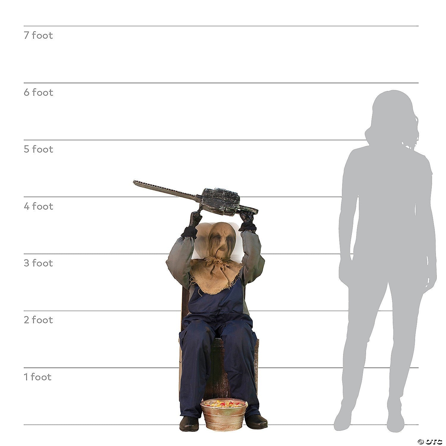 Life Size Chainsaw Scarecrow Greeter Animated Halloween Haunted Prop Outdoor