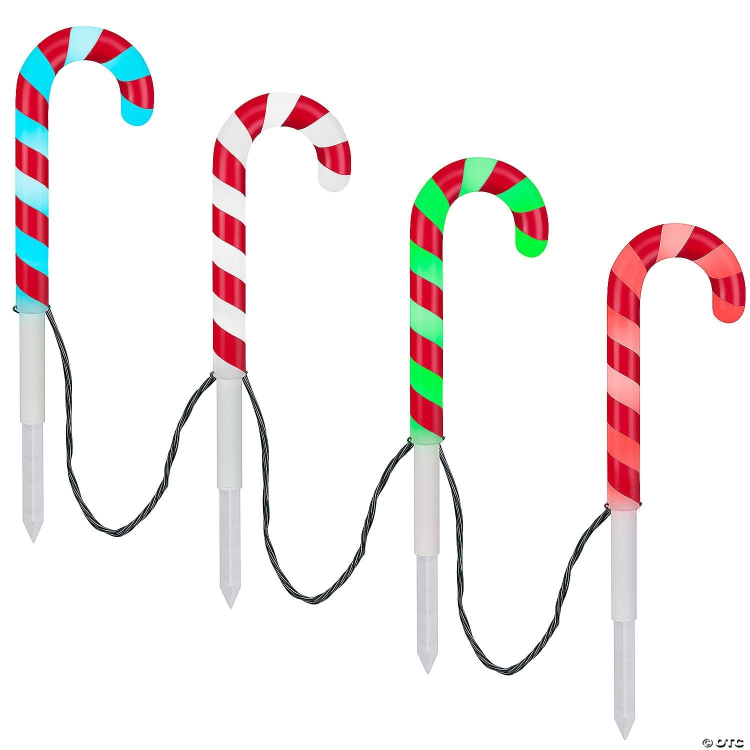 Light Show Color Motion 4 Candy Cane Pathway Lights Outdoor Christmas Yard LED