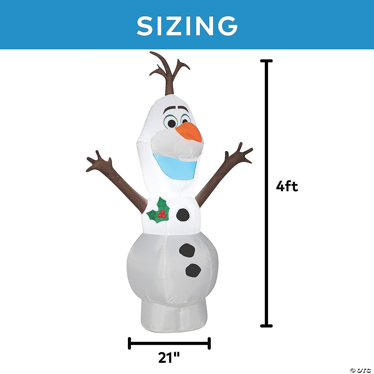 48" Frozen Olaf Inflatable Christmas Outdoor Yard Decoration Disney Holiday