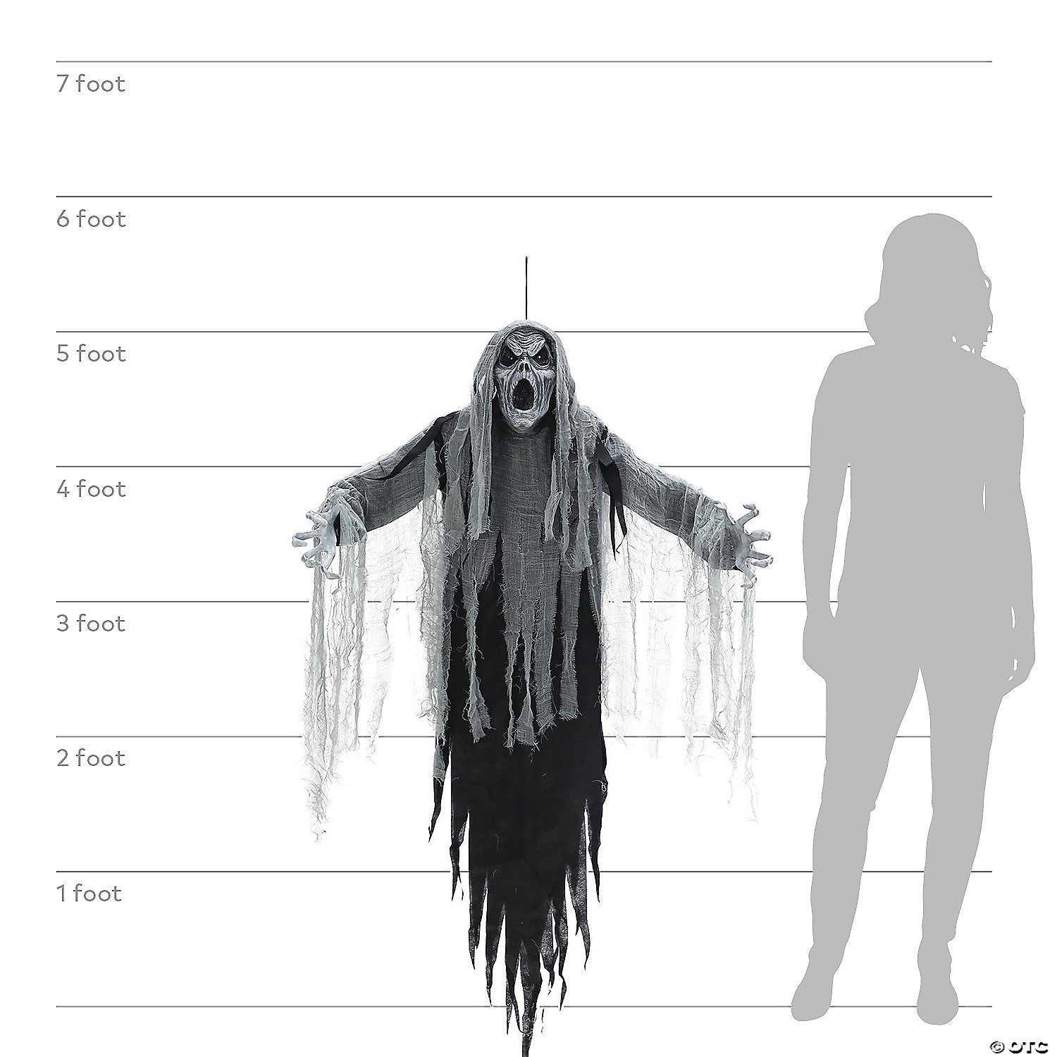 Life Size Ghostly Howling Phantom Animated Halloween Outdoor Decor Haunted Prop