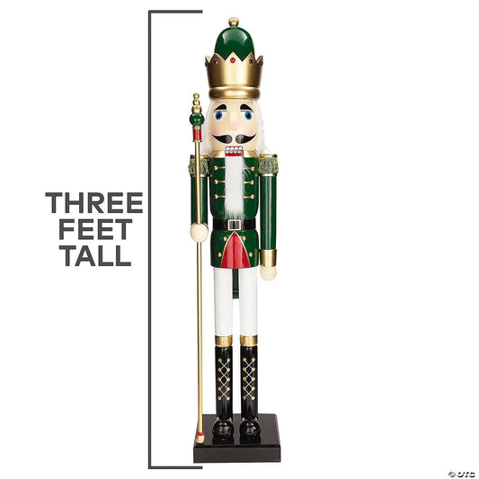 3 Ft Giant Nutcracker Toy Soldier Wood Decoration - Green
