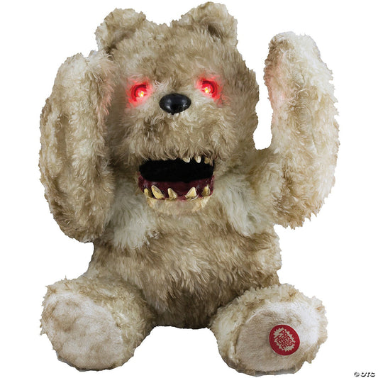 See Video! Peek a Boo Haunted Teddy Toy Doll Animated Halloween Talking Prop