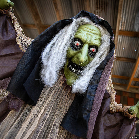 LifeSize Hunchback Witch Animated Halloween Decor Outdoor Haunt Yard Porch Prop