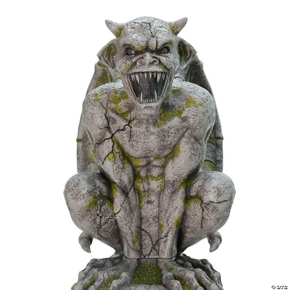8 Ft Animated Goth Gargoyle Pillar Statue Tombstone Grave Halloween Haunt Prop