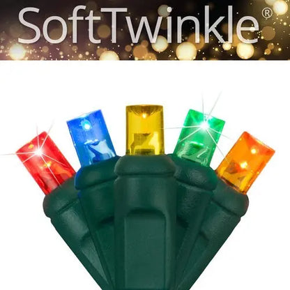 Soft Twinkle TM Animated Christmas Lights String Wide Angle Multicolor LED 17'