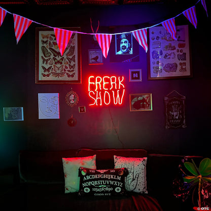 24" Lighted Neon FREAK SHOW Sign LED Halloween Decor Outdoor Haunt Prop Circus