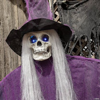 Life Size Animated Talking Skeleton Witch Halloween Decor Outdoor Haunted Prop