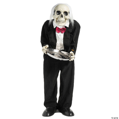 3 Ft Animated Standing Butler w Tray Halloween Decoration Spirit Haunt Prop 2025