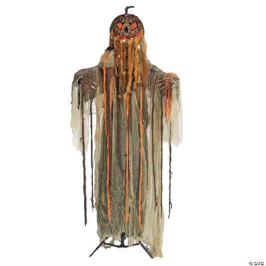 5.8 Ft Animatronic Rotten Spirit PumpkinHead Halloween Haunt Pumpkin Prop 2025