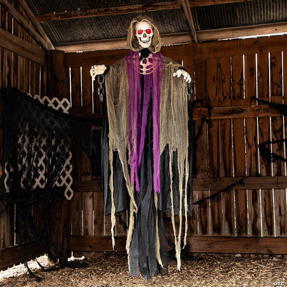 LifeSize Skeletal Reaper Animated Halloween Decoration Outdoor Haunt Yard Prop