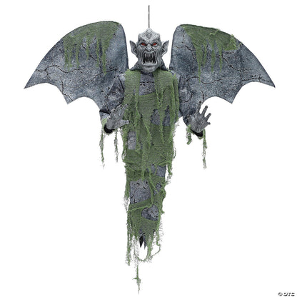 See Video! Life Size Gargoyle Cemetery Animated Halloween Outdoor Haunted Prop