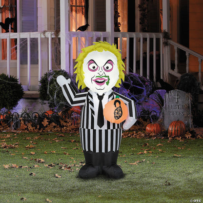 3 Ft Beetlejuice w Pumpkin Inflatable Outdoor Halloween Yard Decoration Lighted