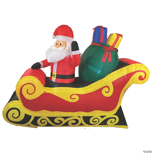 7 Ft Santa Sleigh Christmas Inflatable Outdoor Yard Decoration Lighted Prop Home