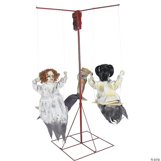 6 Ft Ghost Go Round Haunted Dolls Animated Halloween Decor Prop Doll Spirit