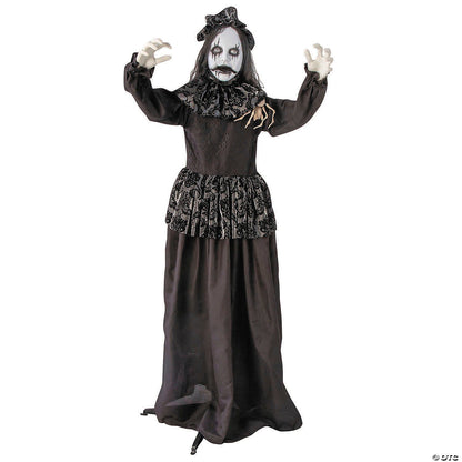 5.2 Ft Animated Goth Bride & Spider Halloween Haunted Doll Prop Decor Spirit