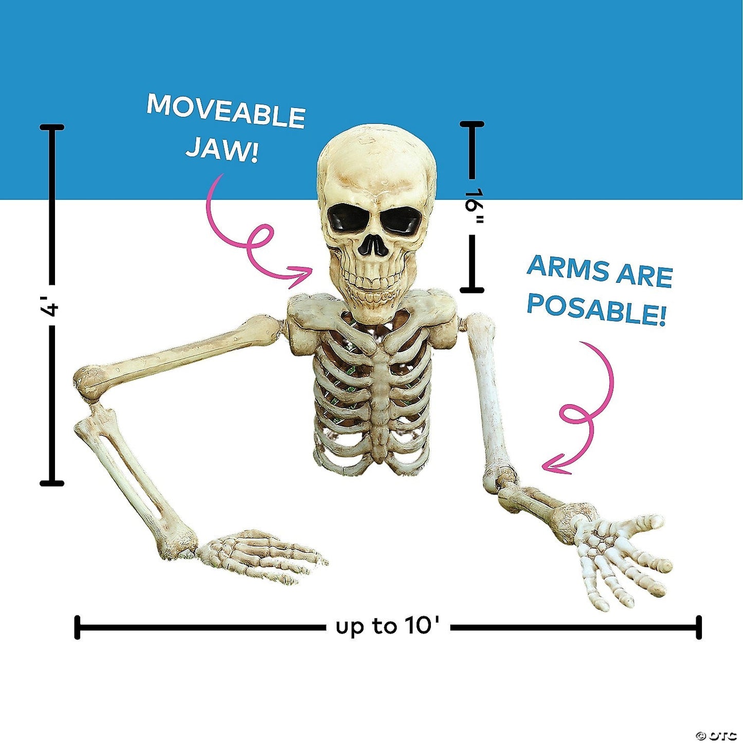 GIANT Up to 10 Ft Wide Skeleton Grave Breaker Outdoor Halloween Spirit Prop 2025