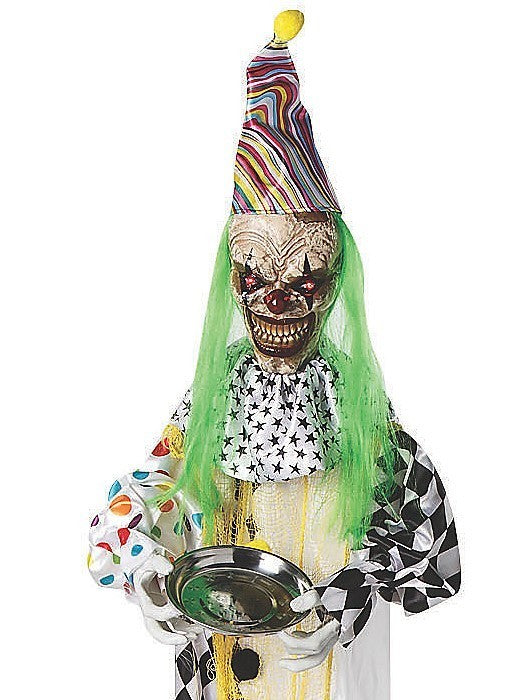 Set of 2 - Life Size Hanging Killer Clown Animated Halloween Haunted Circus Prop