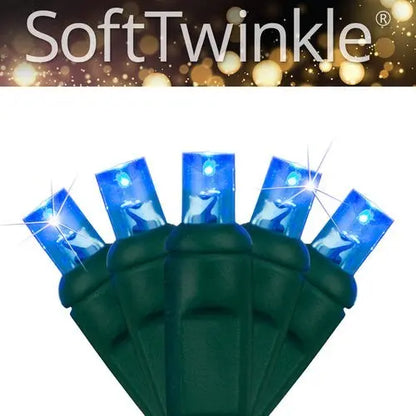 Soft Twinkle TM Animated Christmas Lights String Wide Angle Blue LED 17 Ft