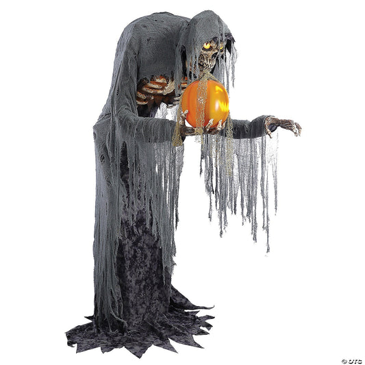 Life Size 7 Ft Jack Stalker Skeleton Pumpkin Animatronic Halloween Prop Haunted