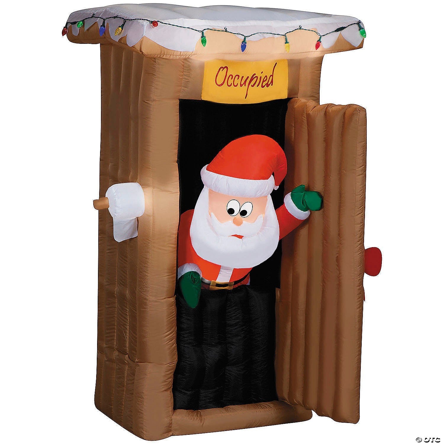 6 Ft Animated Santa in Outhouse Christmas Inflatable Outdoor Yard Decoration