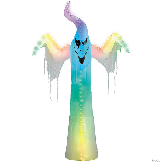 GIANT! 12 Ft Ghost Spirit Inflatable LightShow Rainbow Wave Halloween Yard Prop