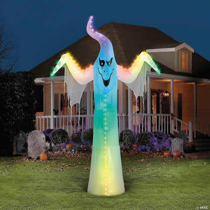 GIANT! 12 Ft Ghost Spirit Inflatable LightShow Rainbow Wave Halloween Yard Prop