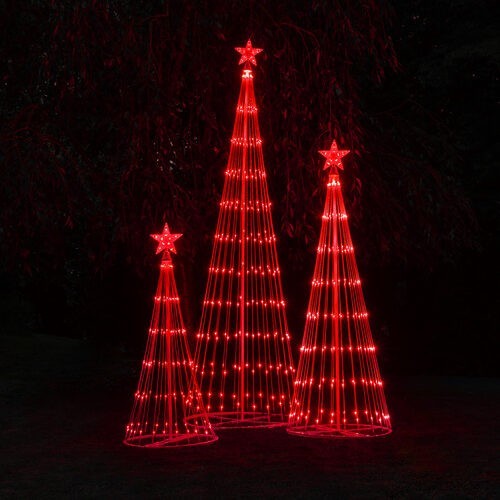 4' 6' 9' 12' Red Animated LightShow Cone Tree Christmas Outdoor Yard LED 14 Mode