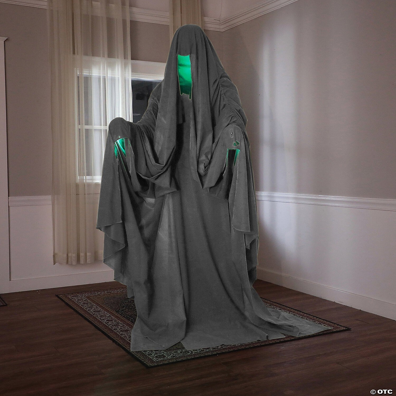 See Video! Lifesize Hooded Phantom Animatronic Halloween Decoration Prop Outdoor