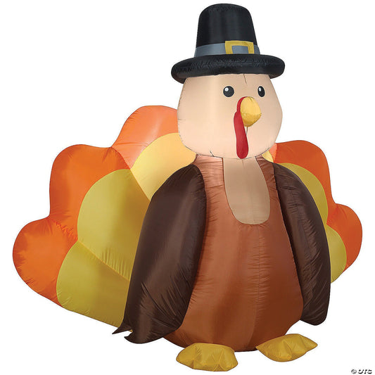 78" Harvest Turkey Thanksgiving Outdoor Airblown Inflatable Yard Decoration LED