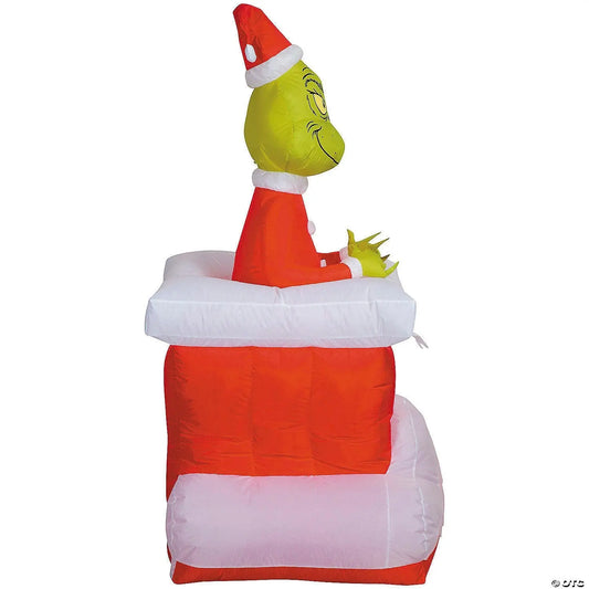 5.6' Animated Grinch Pop Up Chimney Inflatable