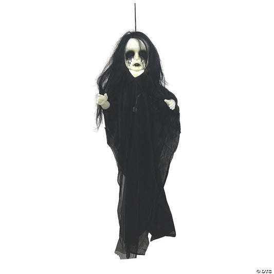 43" Hanging Undead Girl Haunted Doll Light Up Halloween Outdoor Haunt Decor Prop