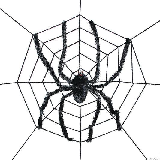 GIANT! 8 Ft Spider Web with Spider Halloween Outdoor Decoration Haunt Yard Prop