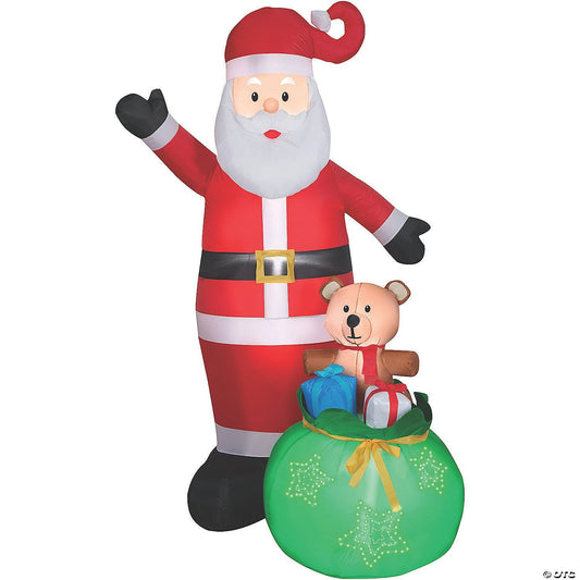 84" Santa & Toy Bag Christmas Inflatable Outdoor Yard Decoration Lighted Gifts
