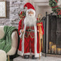 3.5 Ft Giant Classic Santa Figure with Staff Gift Bag Christmas Home Decoration