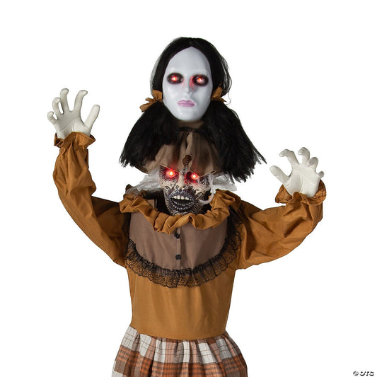 See Video! LifeSize 5 Ft Pop Up Woman Doll Animatronic Halloween Haunt Yard Prop