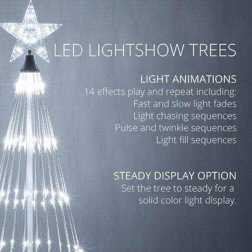 4' 6' 9' 12' Cool White Animated LightShow Cone Tree Christmas Outdoor Yard LED