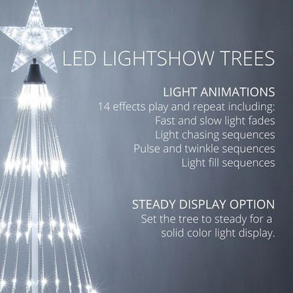 4' 6' 9' 12' Cool White Animated LightShow Cone Tree Christmas Outdoor Yard LED