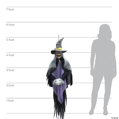 Life Size 5 Ft Witch w Crystal Ball Animated Halloween Decor Haunt Porch Prop