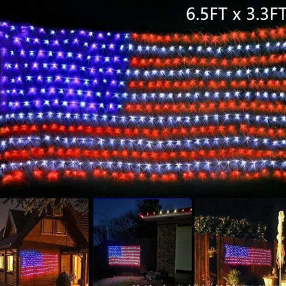 LED American flag light display 6.5FT x 3.3FT. July 4th decoration