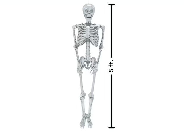 5 Ft Posable Disco Mosaic Skeleton